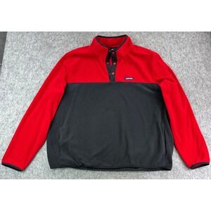 Lands End Men's Red & Black 1/4 Snap Heritage Pullover Jacket sz XXL (15620)